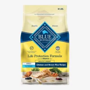 Blue Buffalo Life Protection Formula Healthy Weight Adult Dry Dog Food, Supports an Ideal Weight, Made with Natural Ingredients, Chicken & Brown Rice Recipe, 30-lb Bag