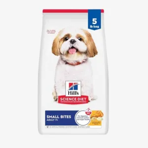 Hill's Science Diet Adult 7+, Premium Nutrition, Small Kibble, Dry Dog Food, Chicken, Brown Rice, Barley, 5 lb Bag